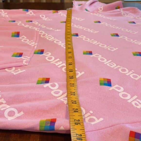 Polaroid Retro Pink Popover Kangaroo Hoodie Size XL - Picture 8 of 11